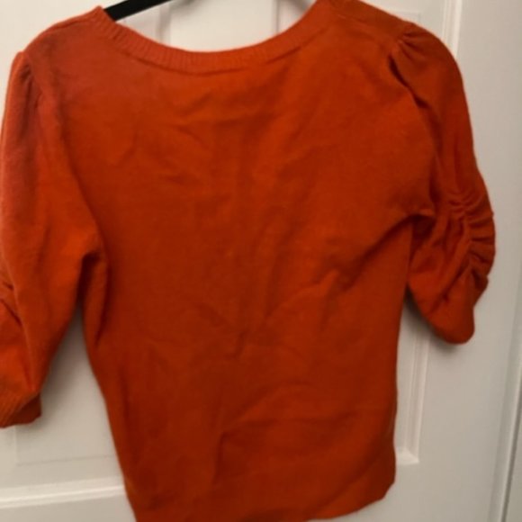 FRAME Cashmere Cropped Sweater Orange Three-Quarter - Womens XS - Picture 2 of 2